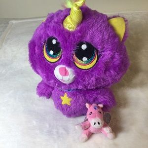 Unicorn 🌼 Fiesta Purple Rainbow Twinkle Sparkle w/ baby unicorn pink 2 Plushies